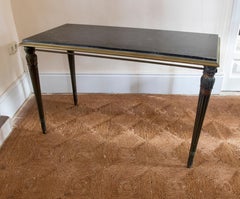 19th Century French Pair of Bronze Tables with Black Marble Tops
