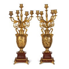 19th Century French Pair of Candelabra by Ferdinand Barbedienne, circa 1870