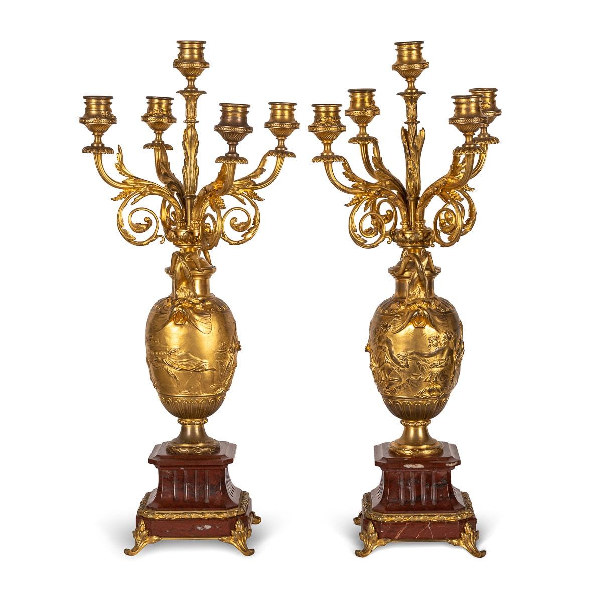 19th Century French Pair of Candelabra by Ferdinand Barbedienne, circa 1870 For Sale 1
