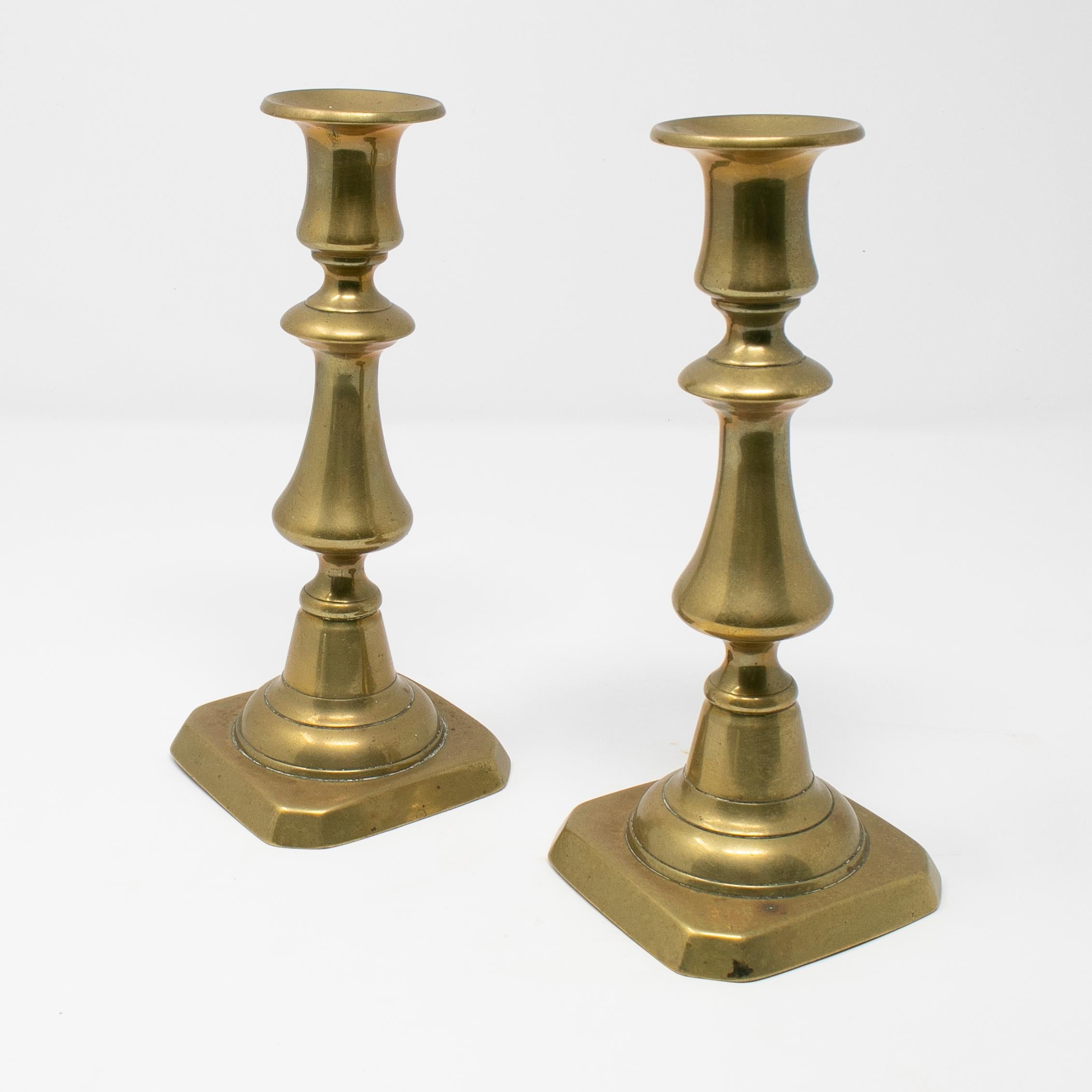 Bronze 19th Century French Pair of Candlesticks