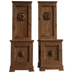 19th Century French Pair of Cathedral Chairs - Antique Walnut Side Chairs