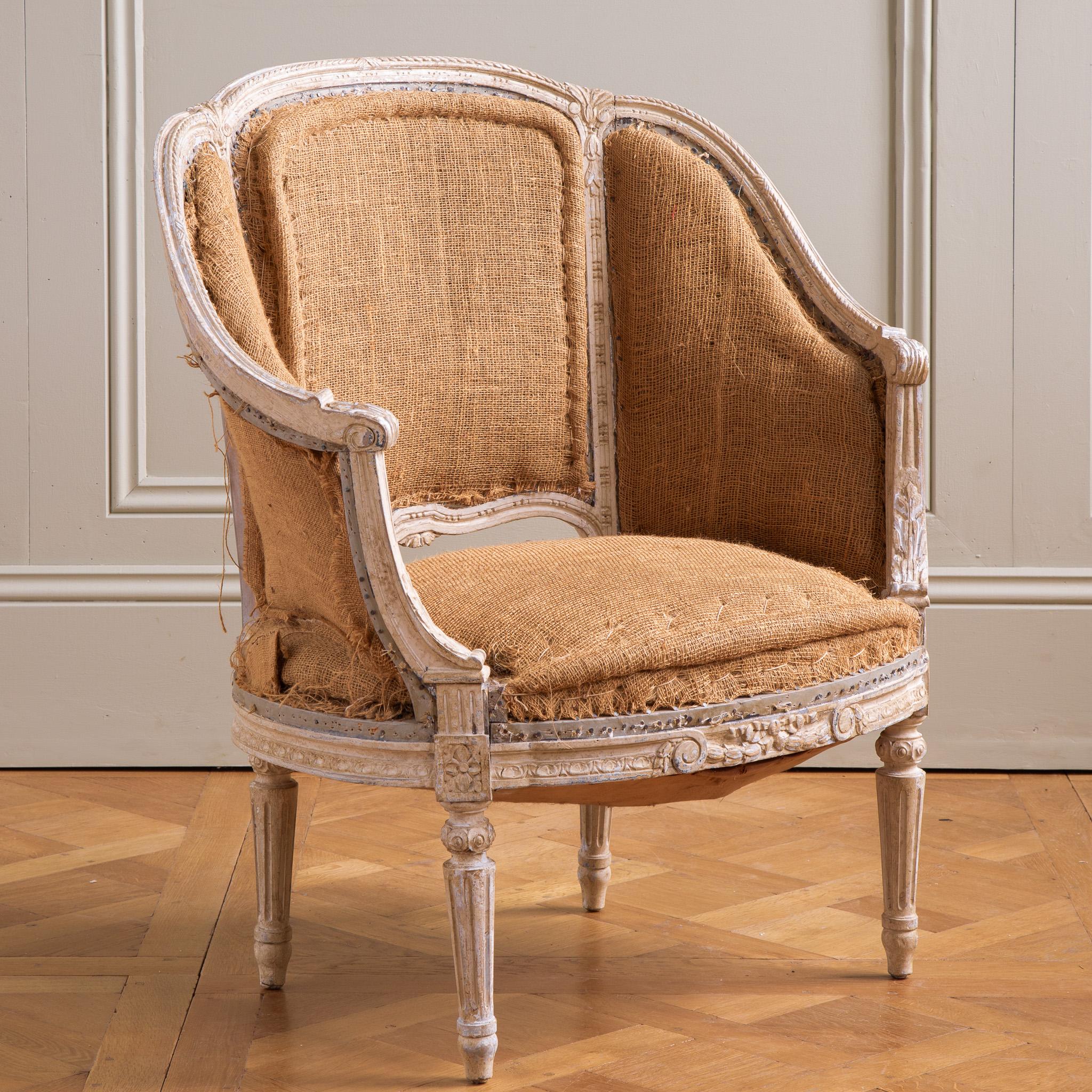 Upholstery 19th Century French  Pair Of Corbeille Bergere Armchairs  For Sale