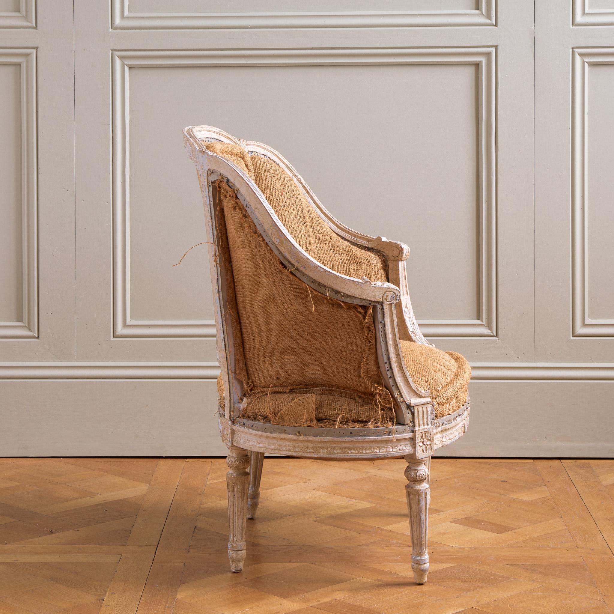 19th Century French  Pair Of Corbeille Bergere Armchairs For Sale 2