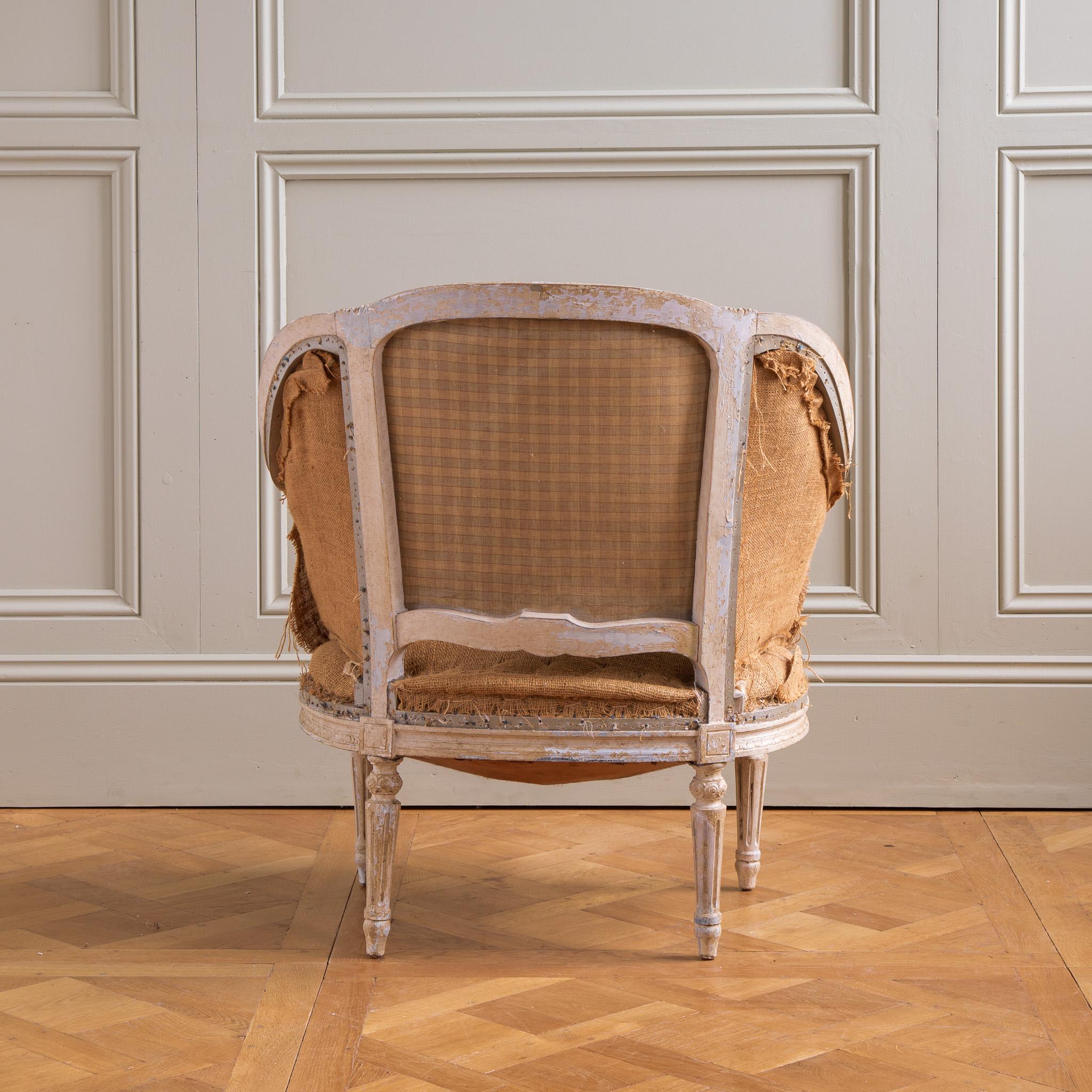 19th Century French  Pair Of Corbeille Bergere Armchairs  2