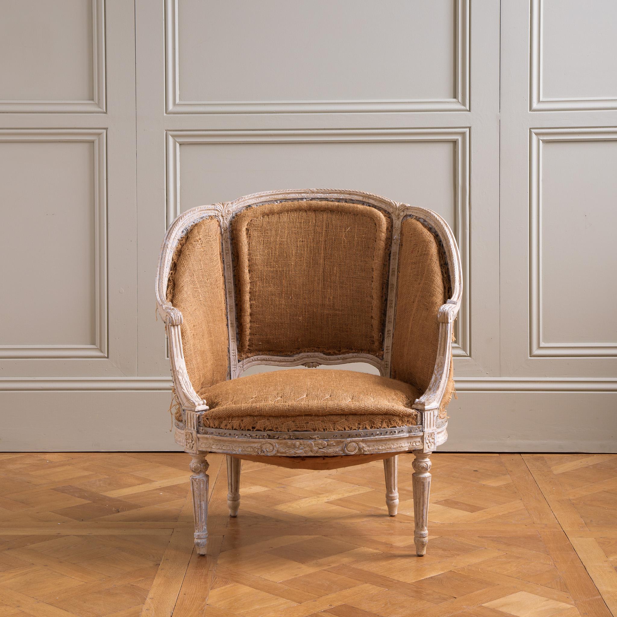 19th Century French  Pair Of Corbeille Bergere Armchairs  3