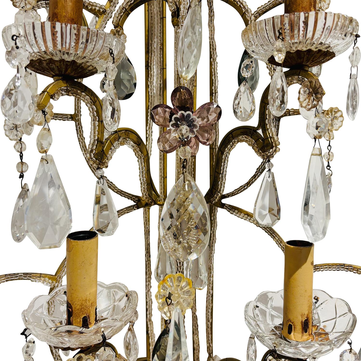 19. Jahrhundert Französisch Paar Kristallglas Wandleuchter, Pariser Wandkandelaber im Angebot 1