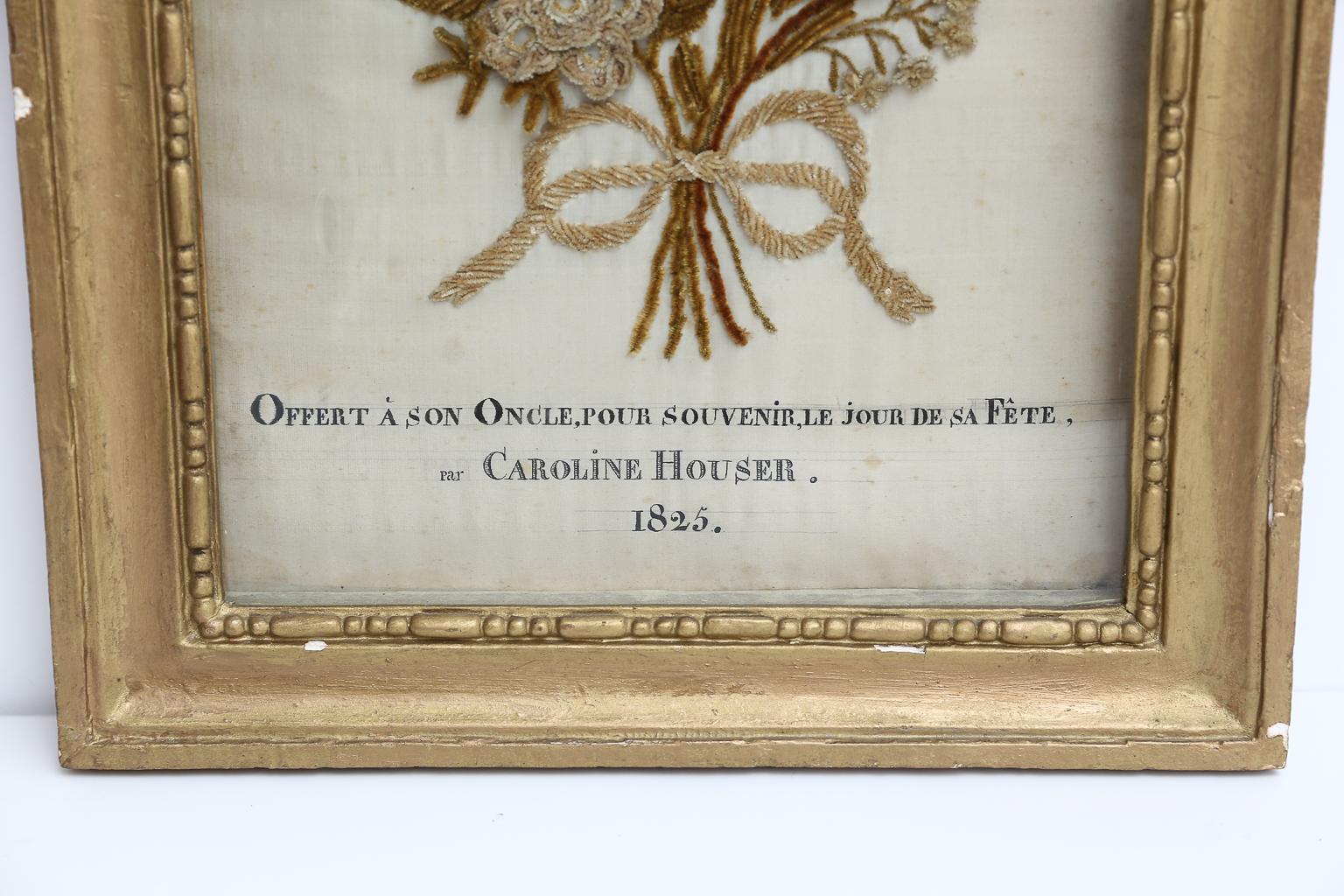 19th Century French Pair of Framed Antique Velvet Bouquets 6