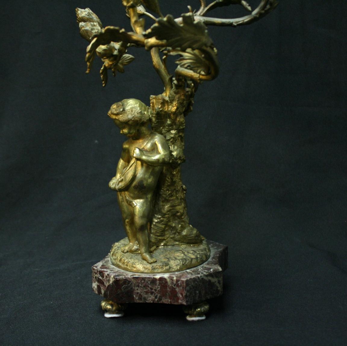 19th Century French Pair of Gilt Bronze and Marble Candelabra For Sale 16