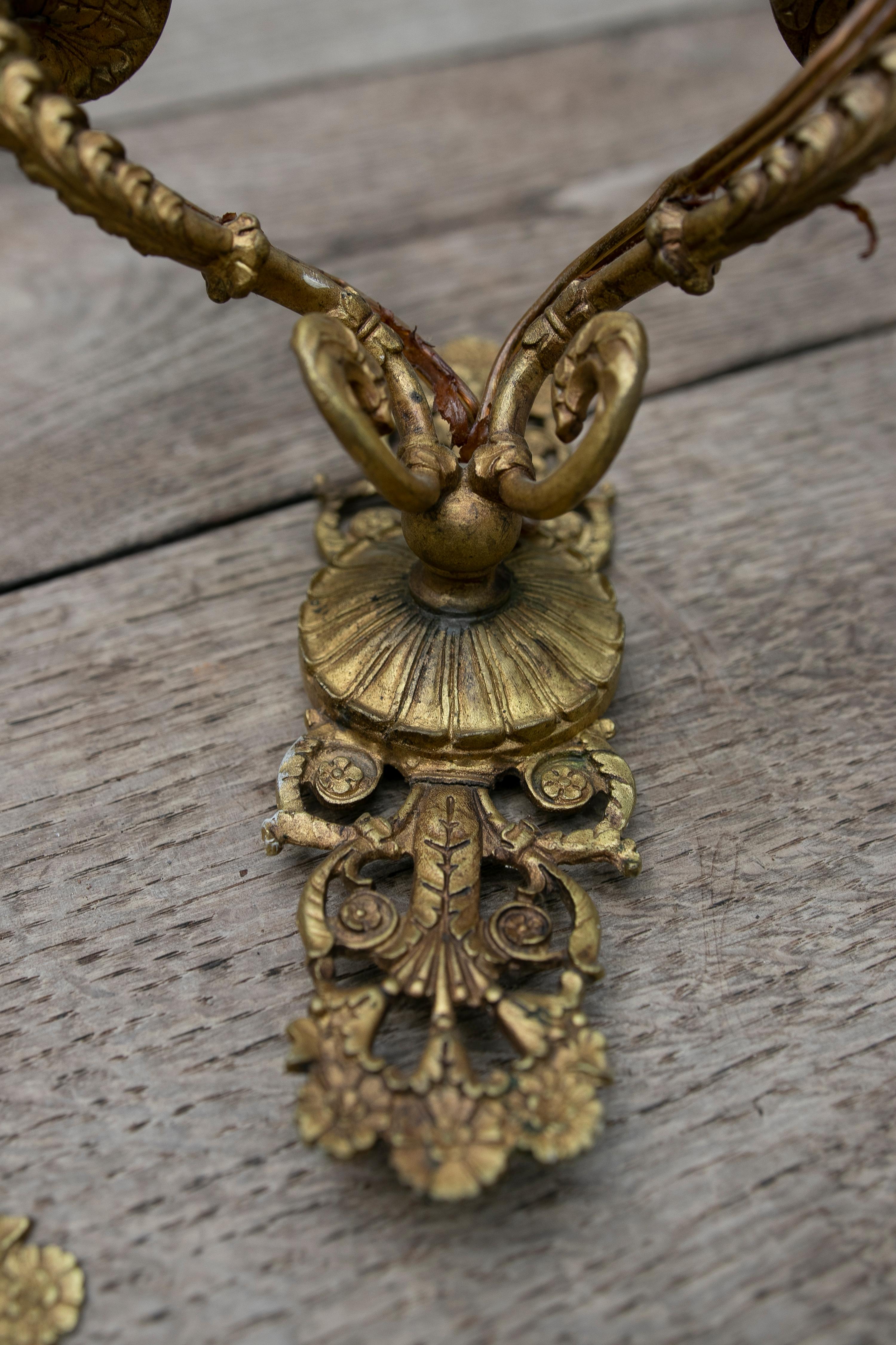 19th Century French Pair of Gilt Bronze Sconces For Sale 3