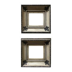 19th Century French Pair of Ivory Painted Wood Picture Frames, 1890s