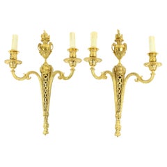 19th Century French Pair of Louis XVI Neoclassical Ormolu Wall Lights or Sconces