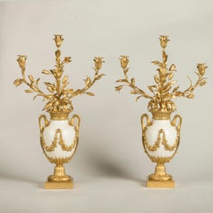 Coppia di candelabri in marmo e ormolo di Eugène Hazart, Francia, XIX secolo