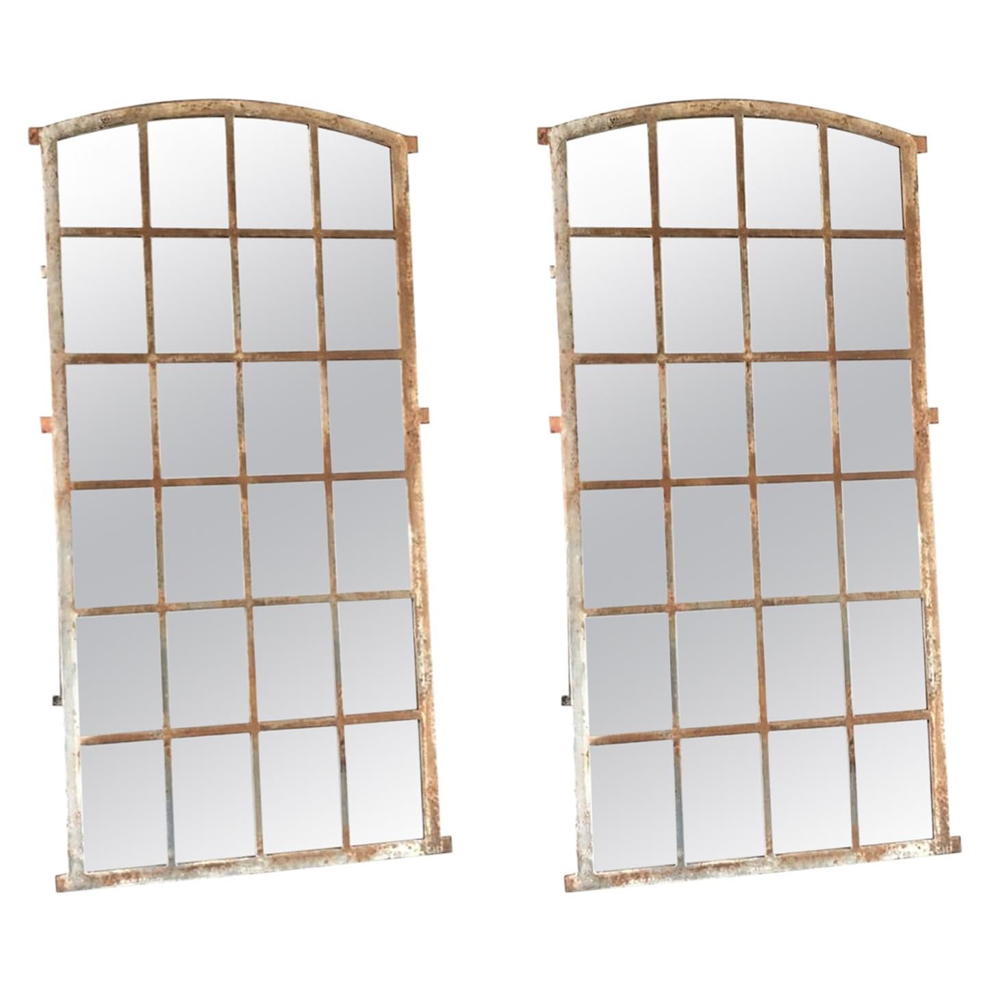 19th Century French Pair of Metal Giverny Wall Mirrors