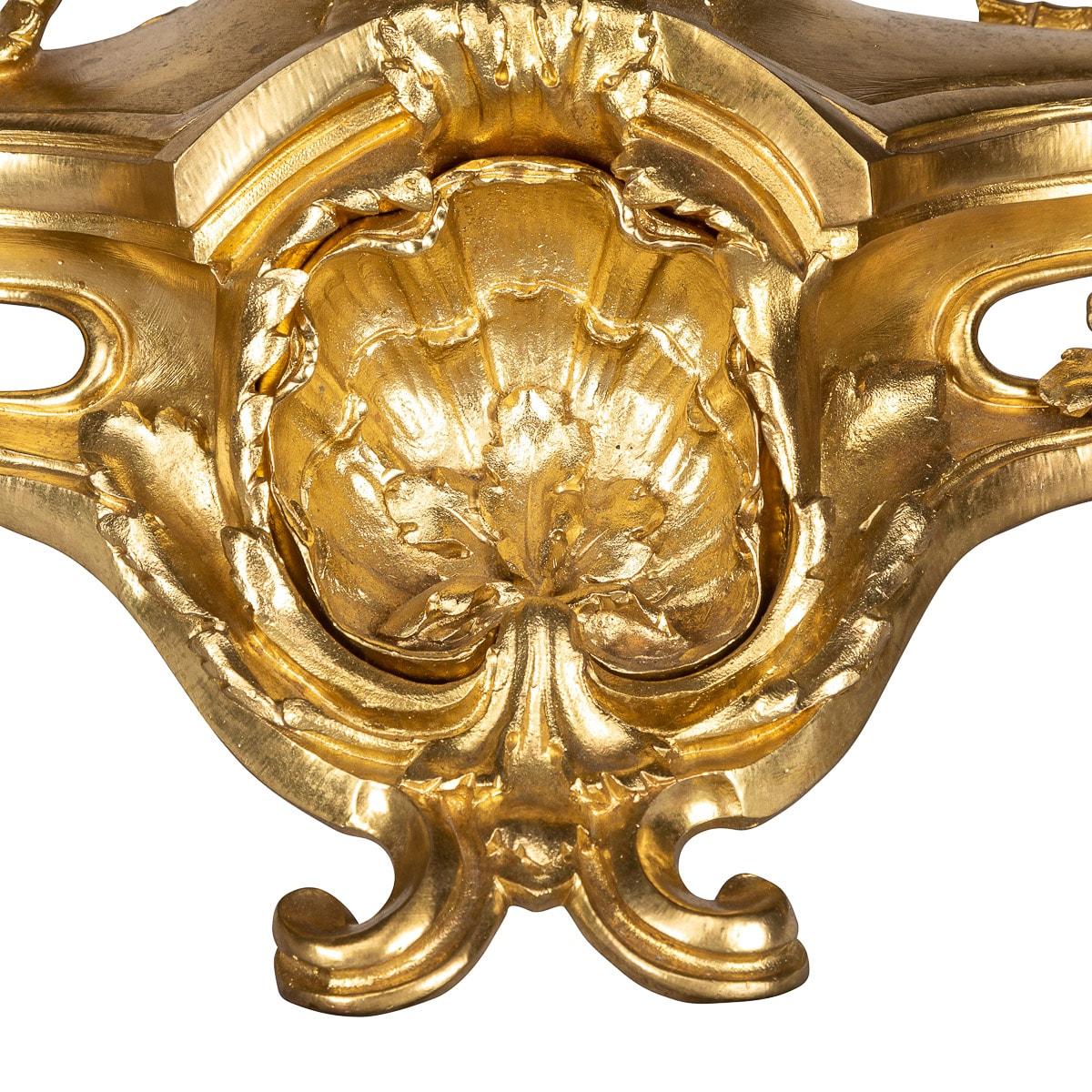 19th Century French Pair of Ormolu Bronze Fireplace Chenets, C.1840 For Sale 8