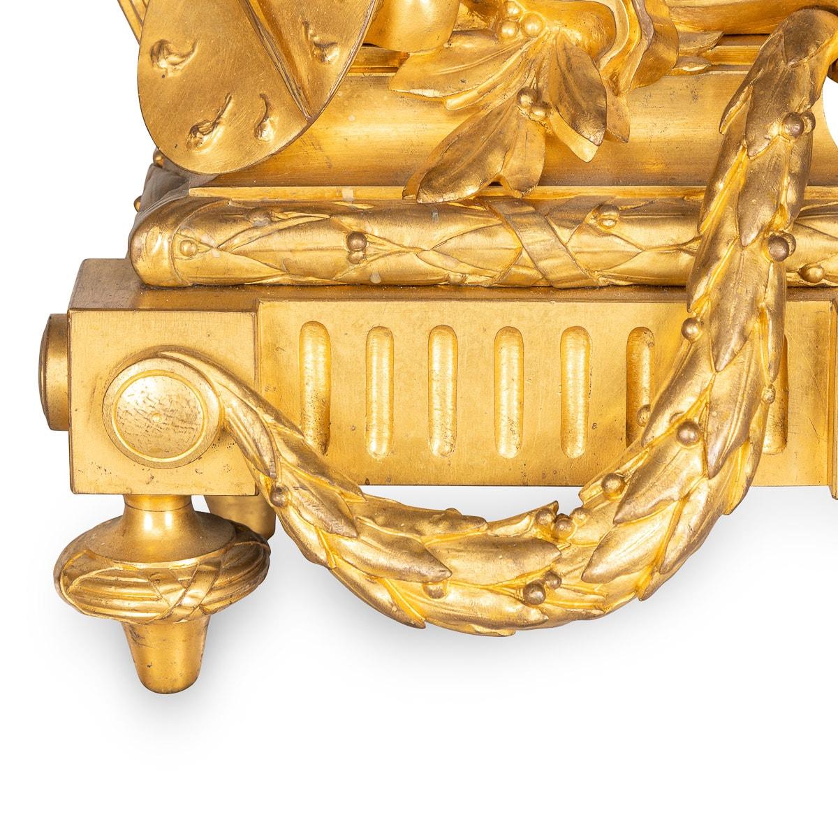 19th Century French Pair Of Ormolu Bronze Fireplace Chenets, c.1840 For Sale 9