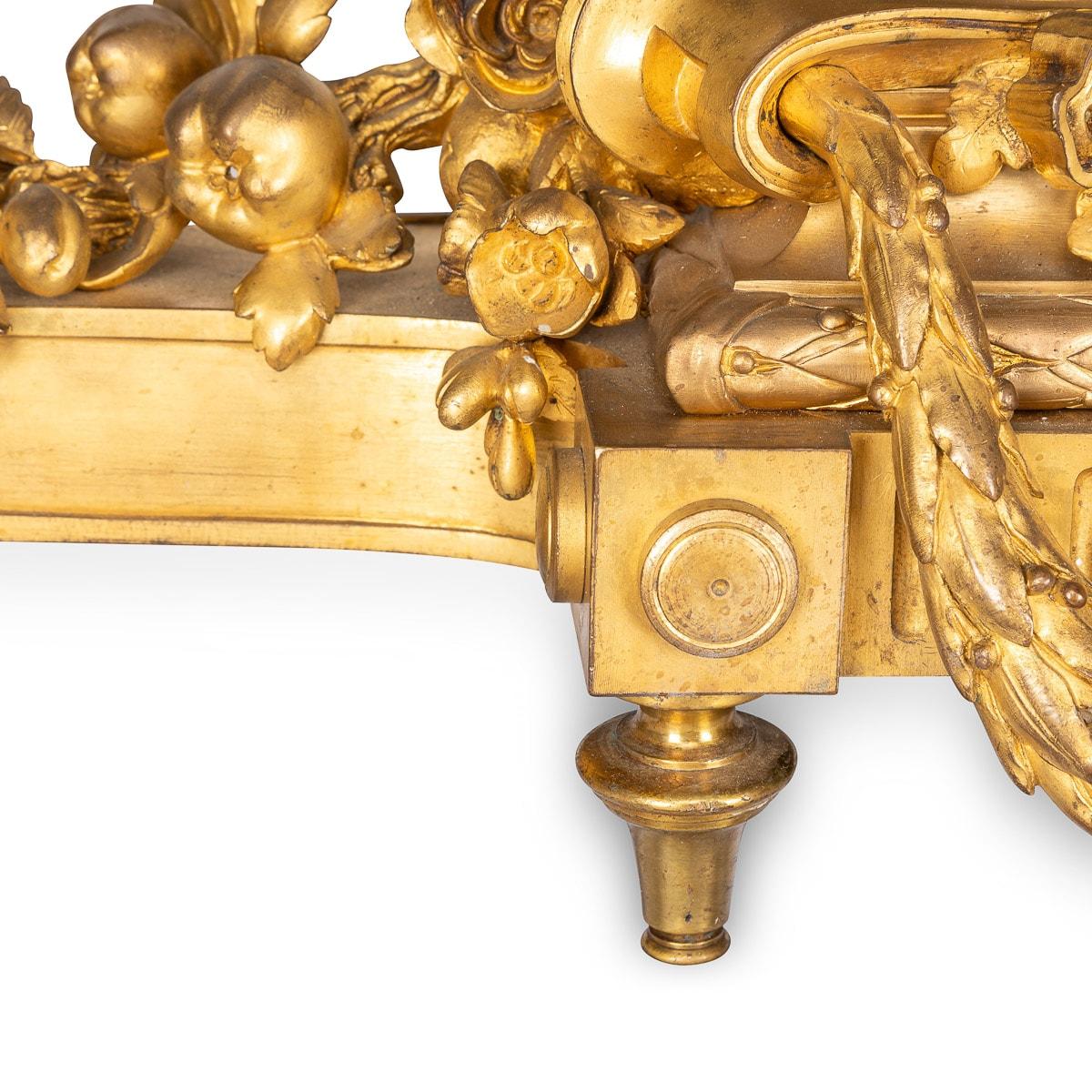 19th Century French Pair Of Ormolu Bronze Fireplace Chenets, c.1840 For Sale 3
