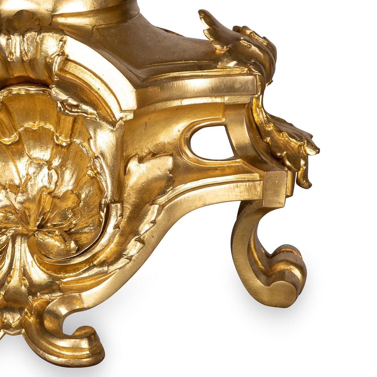 19th Century French Pair of Ormolu Bronze Fireplace Chenets, C.1840 For Sale 3