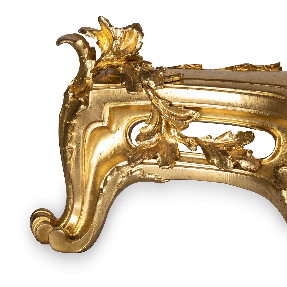 19th Century French Pair of Ormolu Bronze Fireplace Chenets, C.1840 For Sale 5