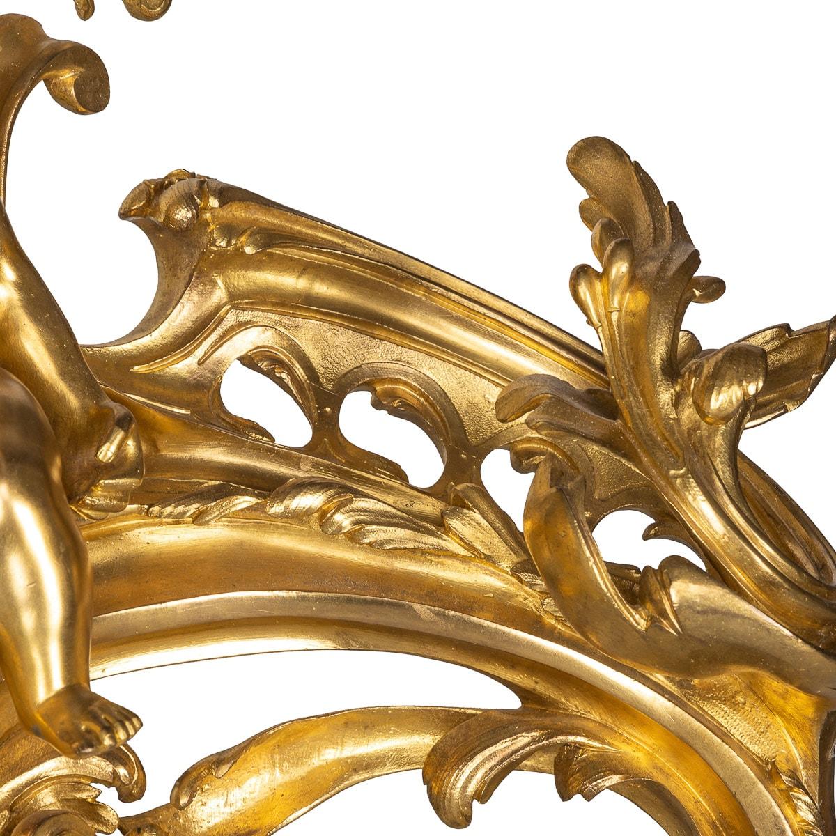 19th Century French Pair of Ormolu Bronze Fireplace Chenets, C.1850 For Sale 8