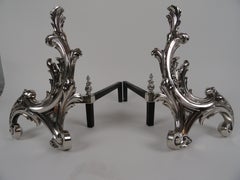 19th Century French Pair Of Rococo-Style Chenets