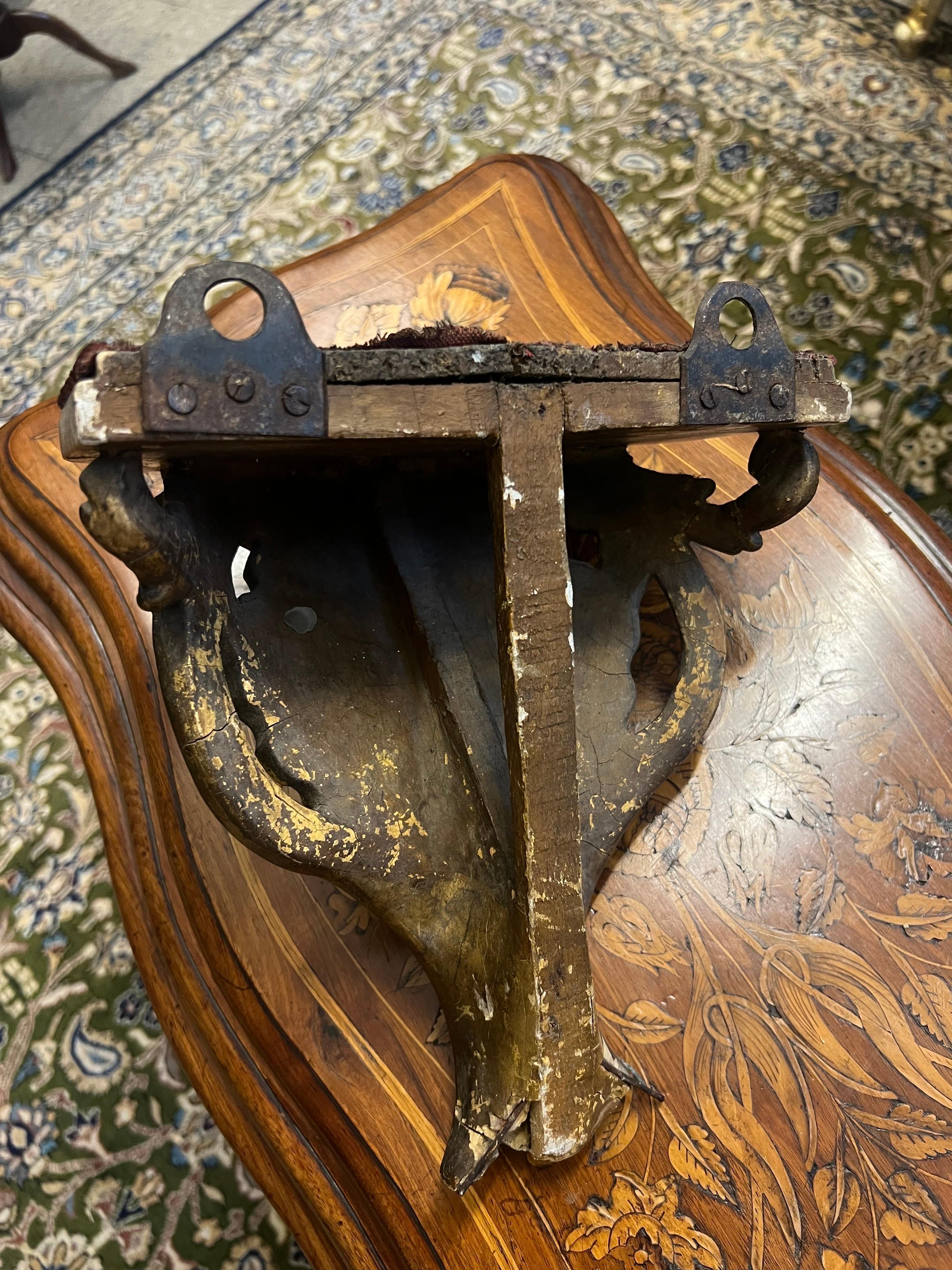 19th Century French Pair of Small Gilt Wood Hand Carved Consoles in Rococo Style For Sale 1