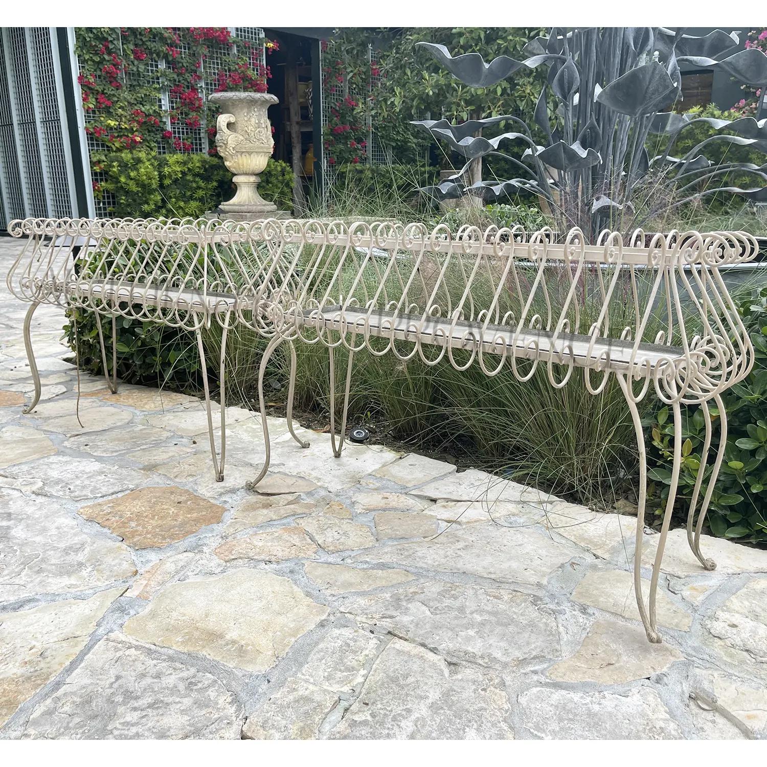 19th Century French Pair of Vintage Garden Metal Plant Stands For Sale 3