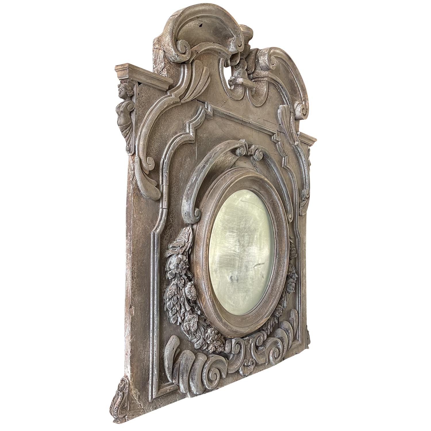 Fait main Paire de miroirs de boisserie en noyer de style baroque du 19e siècle en vente