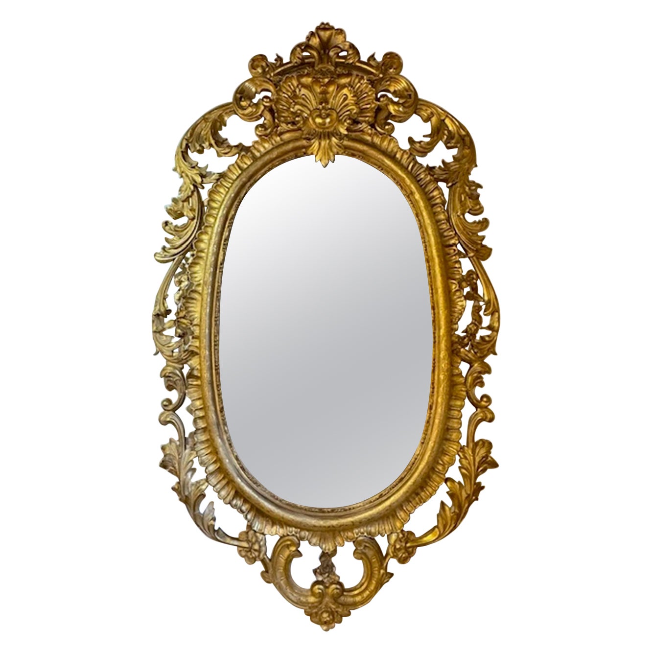 19th Century French Palace Size Carved Giltwood Mirror