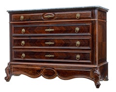 Commode française du 19ème siècle avec plateau en faux marbre