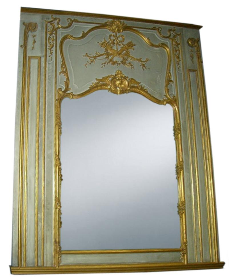 Louis XVI Miroir français du 19ème siècle en or 23 carats à feuilles dorées en vente