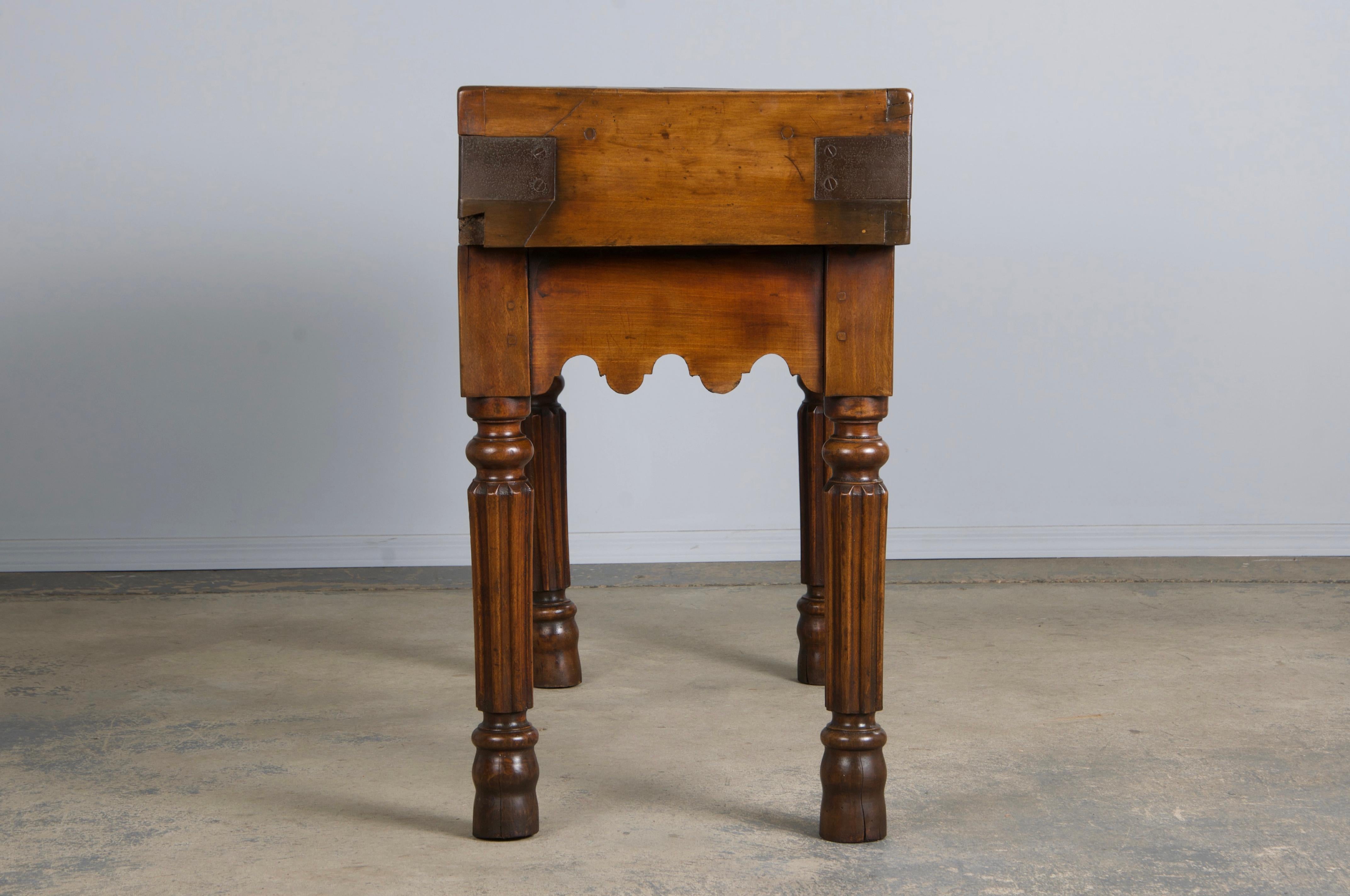 19th Century French Parisian Carved Maple Butcher Block Table 8