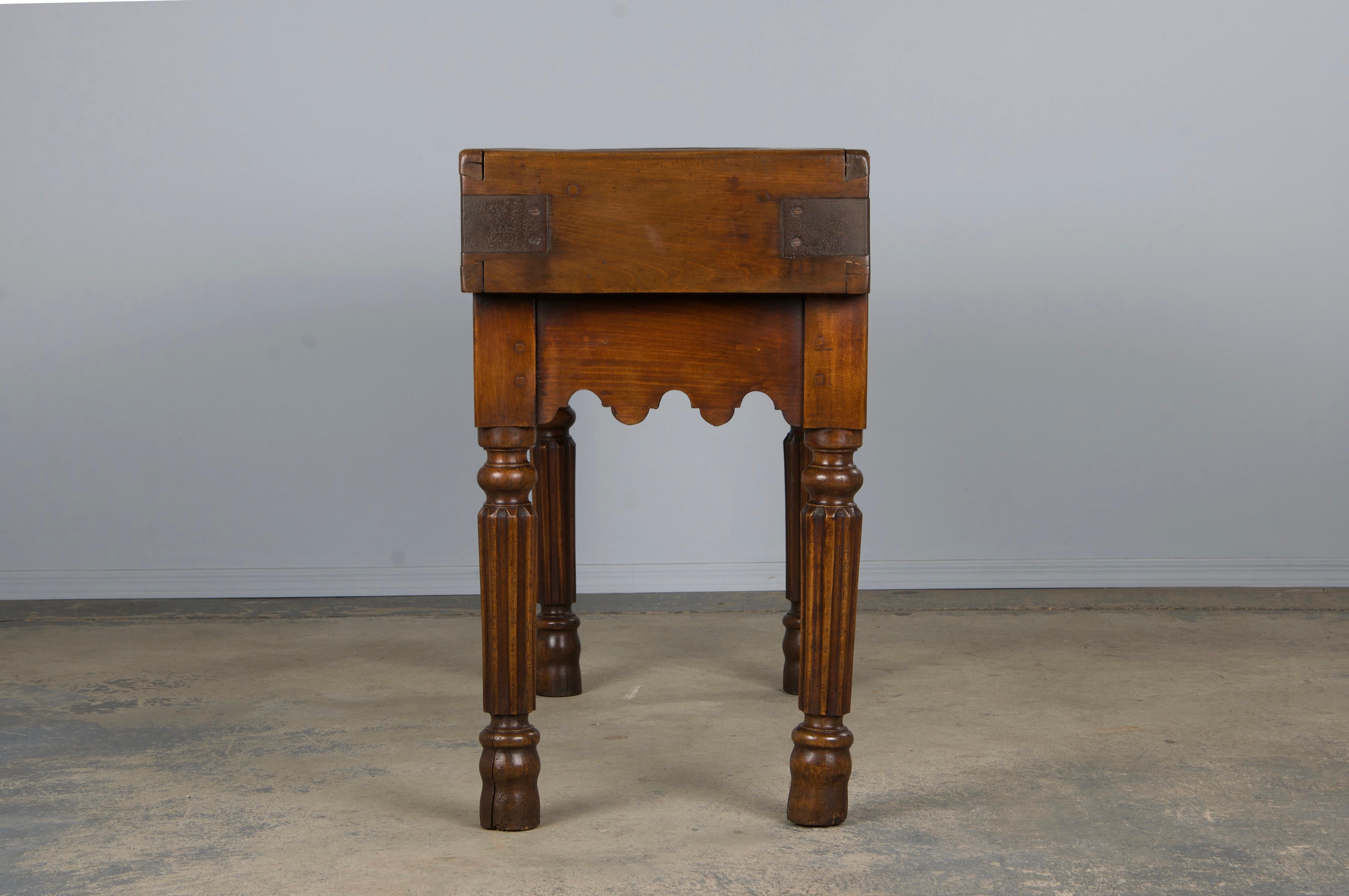 19th Century French Parisian Carved Maple Butcher Block Table 9