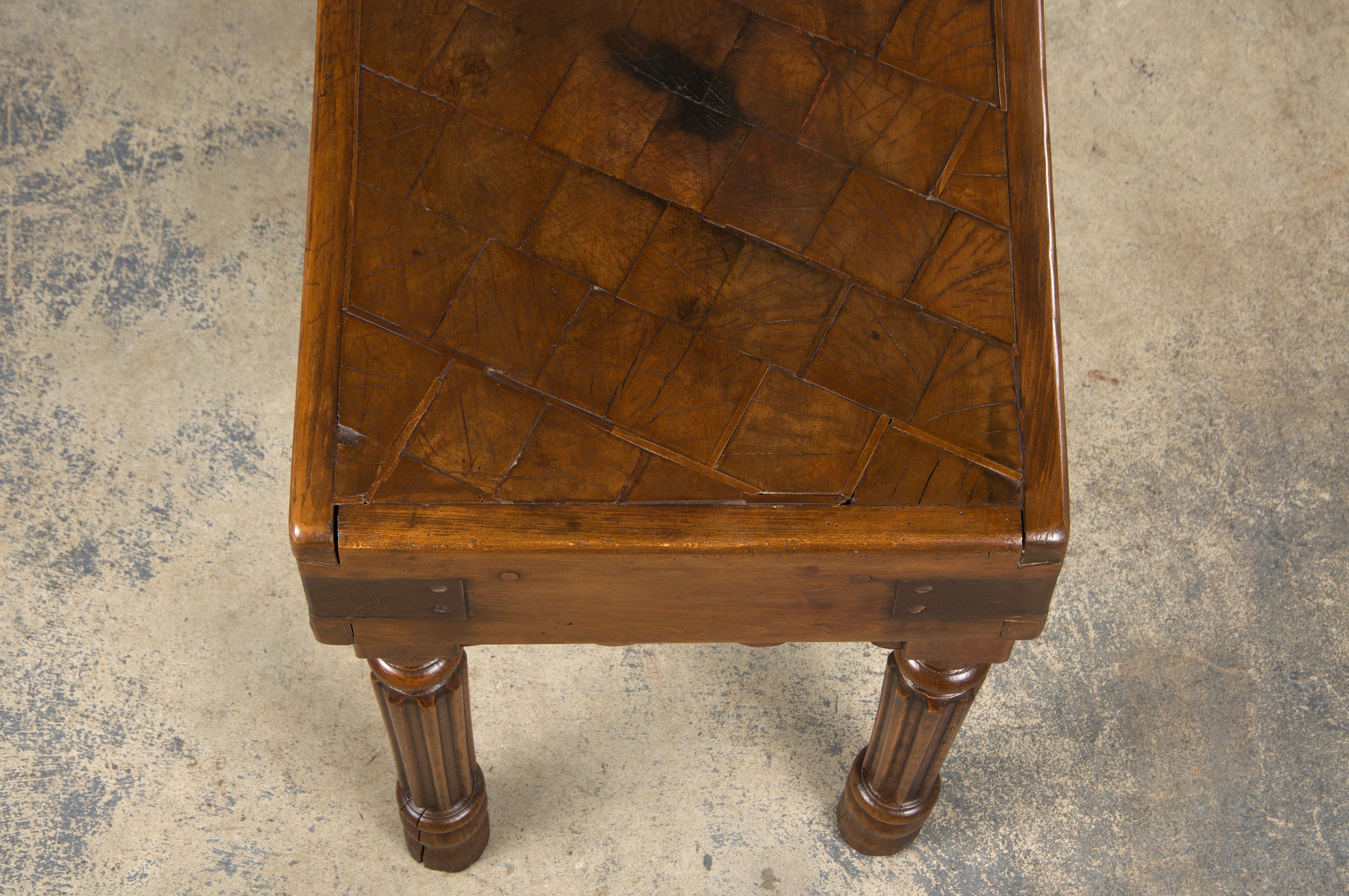 19th Century French Parisian Carved Maple Butcher Block Table 10
