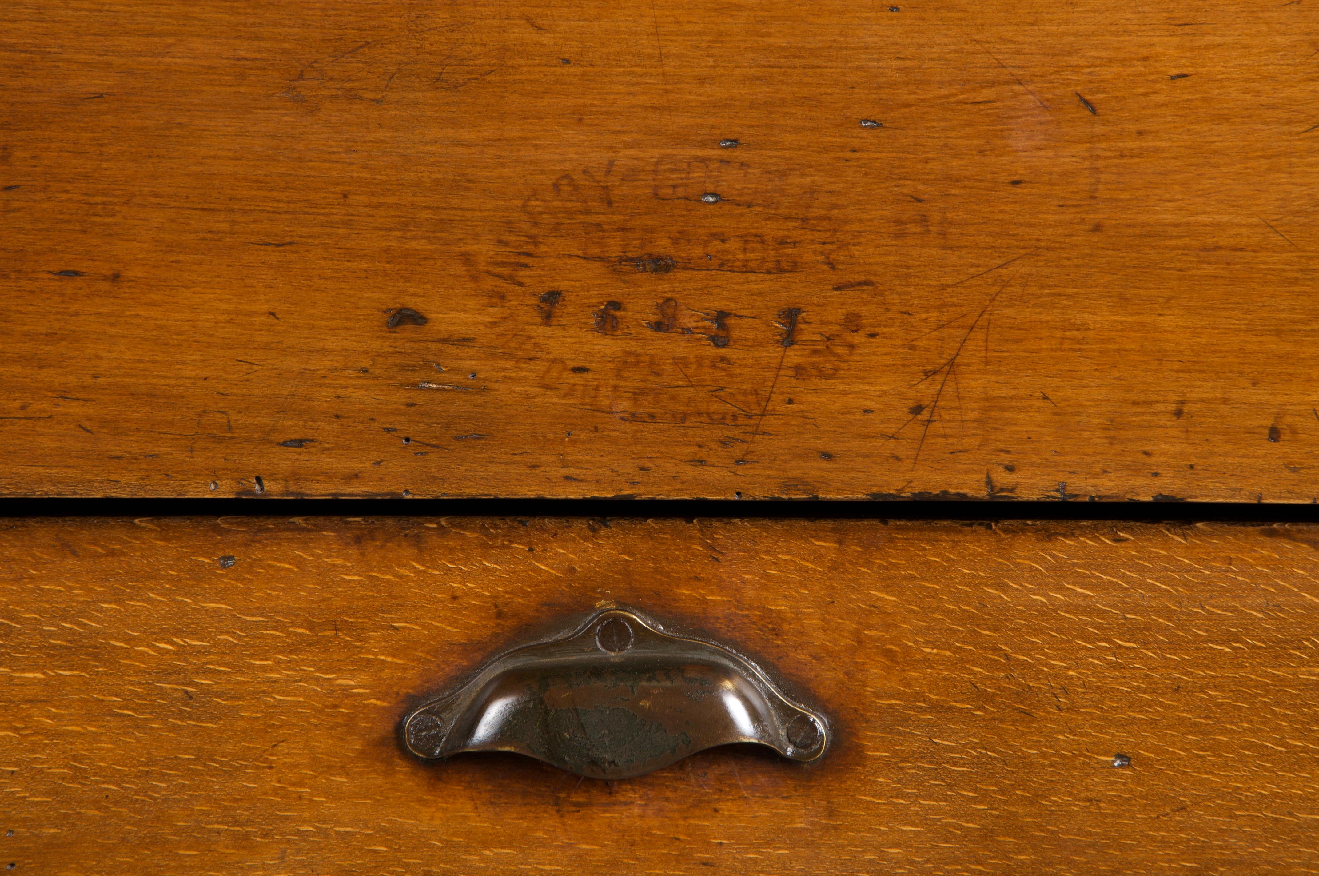 19th Century French Parisian Carved Maple Butcher Block Table In Good Condition In Astoria, NY