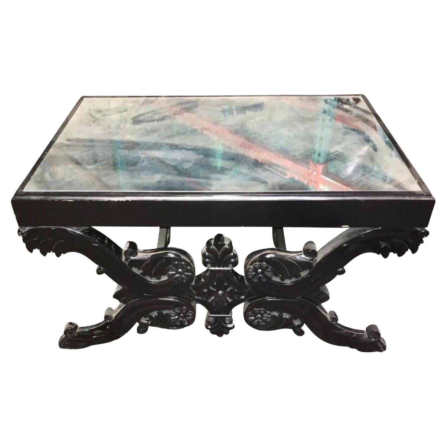 19th Century French Parisian Ebonized Lacquered Coffee Table