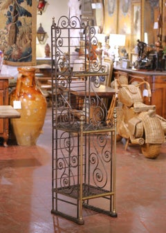 19th Century French Parisian Wrought Iron and Brass Baker’s Rack