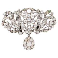 19th Century French Paste Cut Glass and Silver Opulent Collar