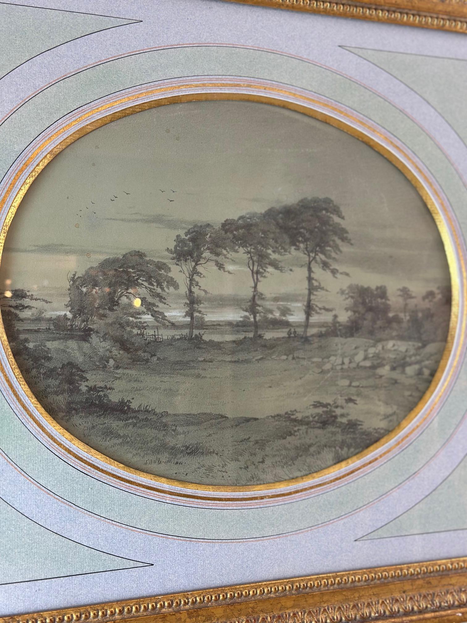 19th century French Pastel Drawing Signed Cinarie, 1867s In Good Condition For Sale In LEGNY, FR