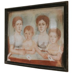 19th Century French Pastel, Four Sisters
