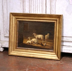 19th Century French Pastoral Sheep Painting Attributed to Jules Louis Rame