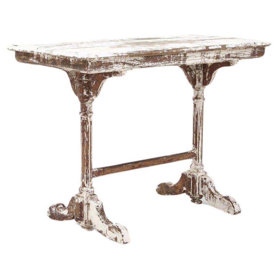 19th Century French Patinated Bistro Table For Sale