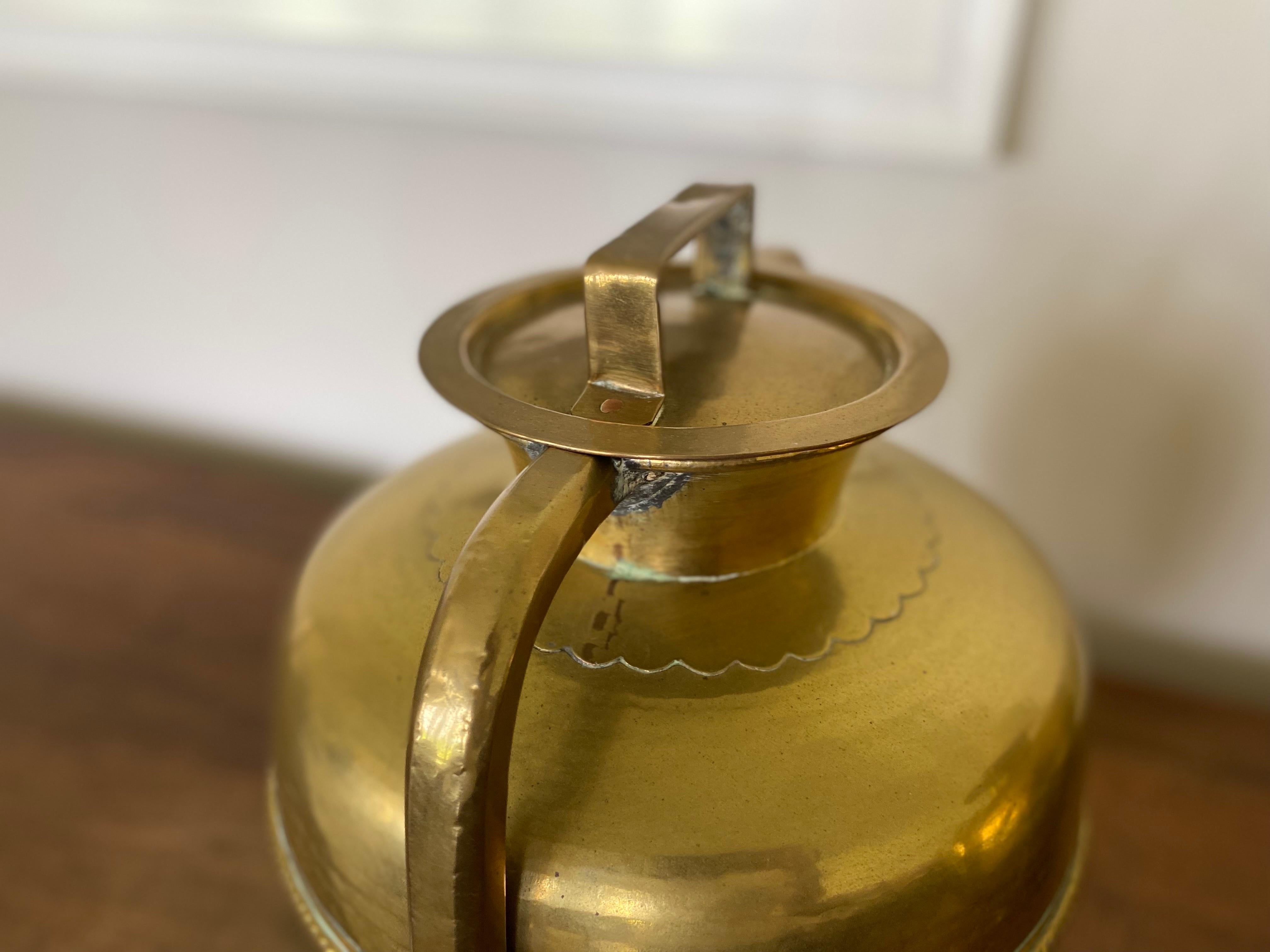 19th Century French Patinated Brass Milk Jars with Top from Rouen For Sale 5