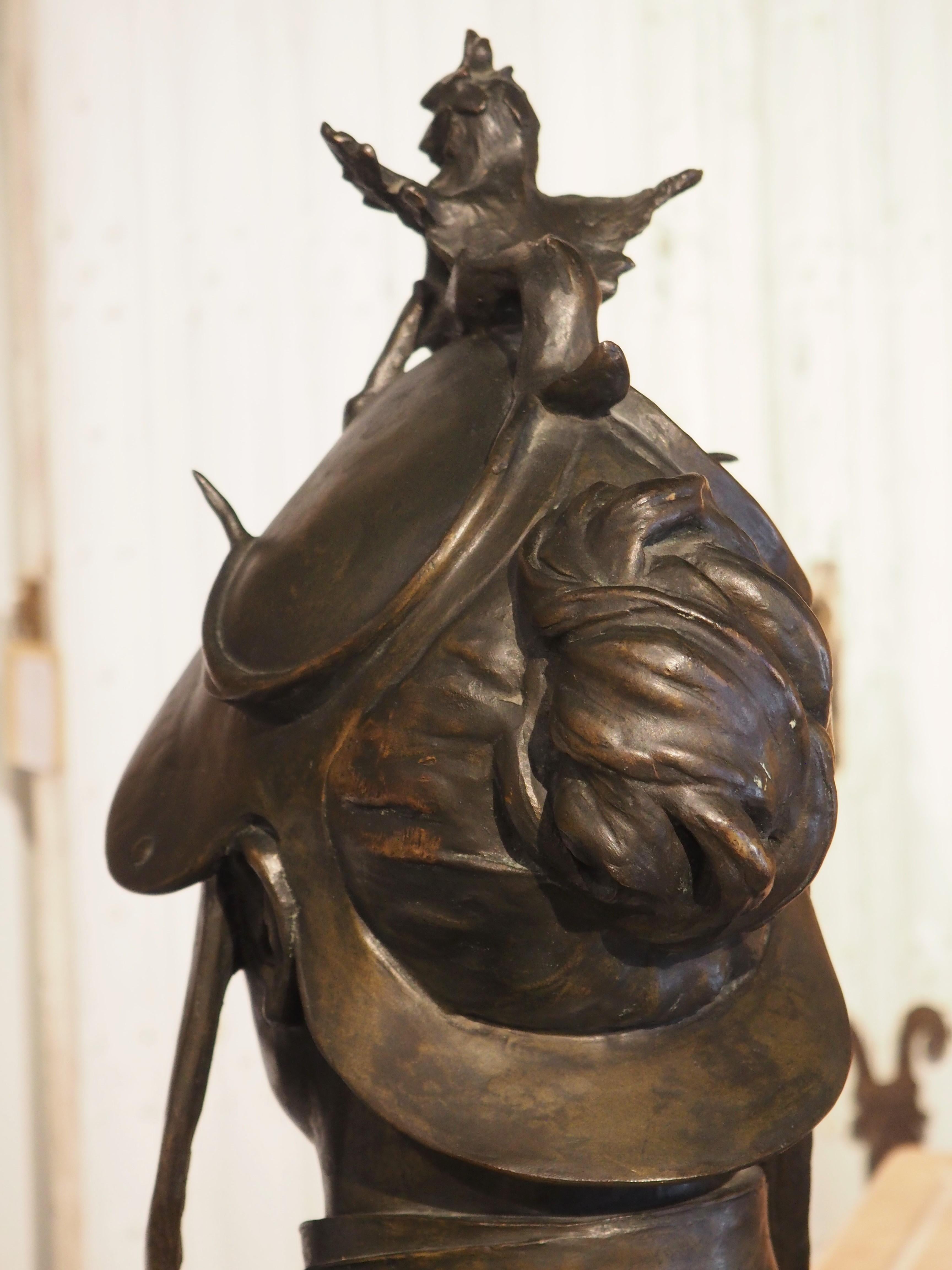 Buste d'un soldat en bronze patiné français du 19ème siècle 10