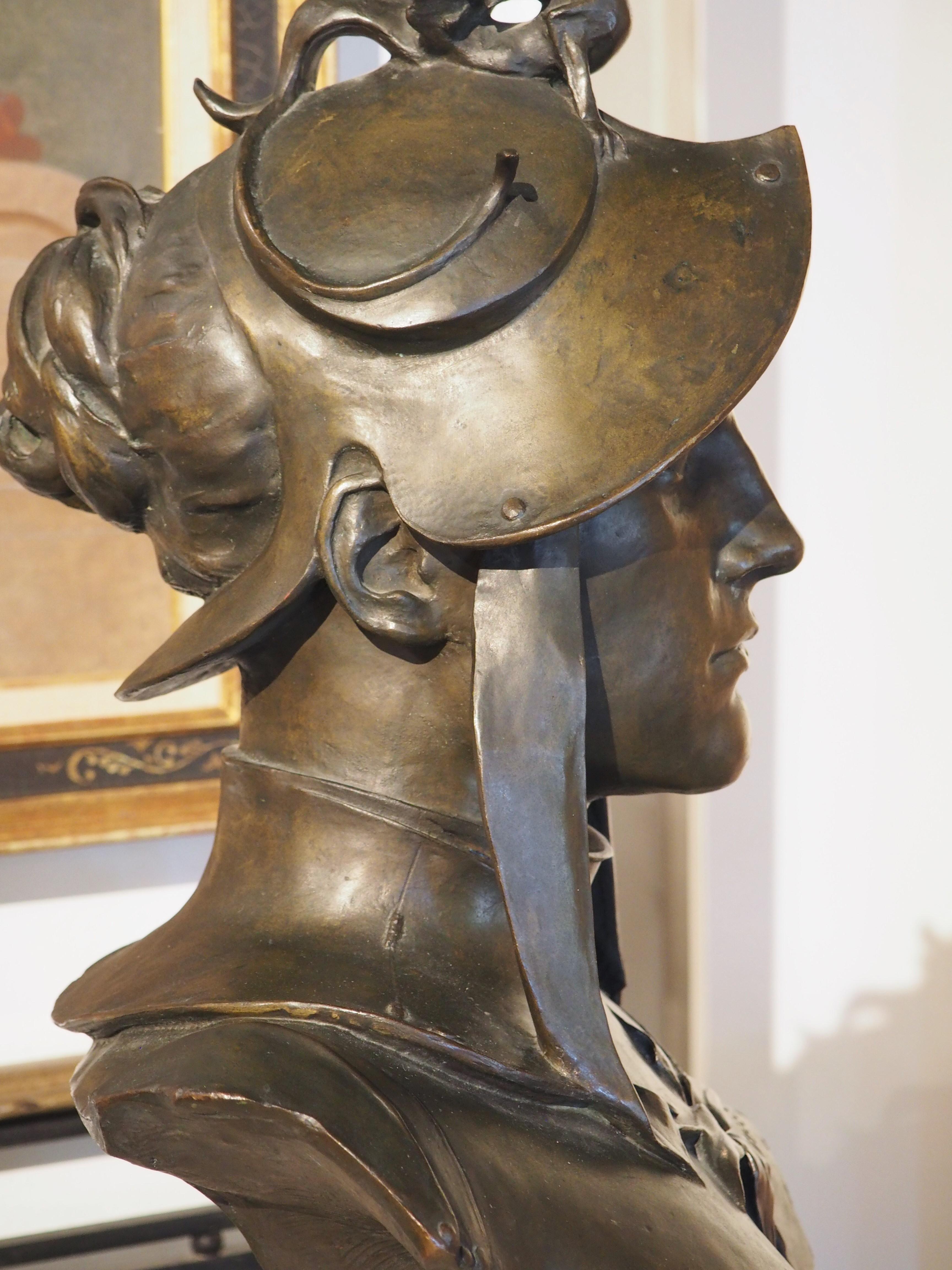 19th Century French Patinated Bronze Bust of a Soldier 15