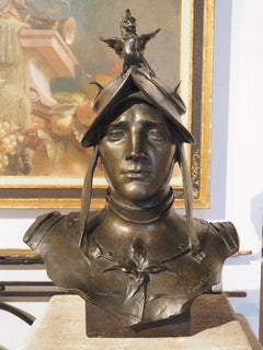 19th Century French Patinated Bronze Bust of a Soldier