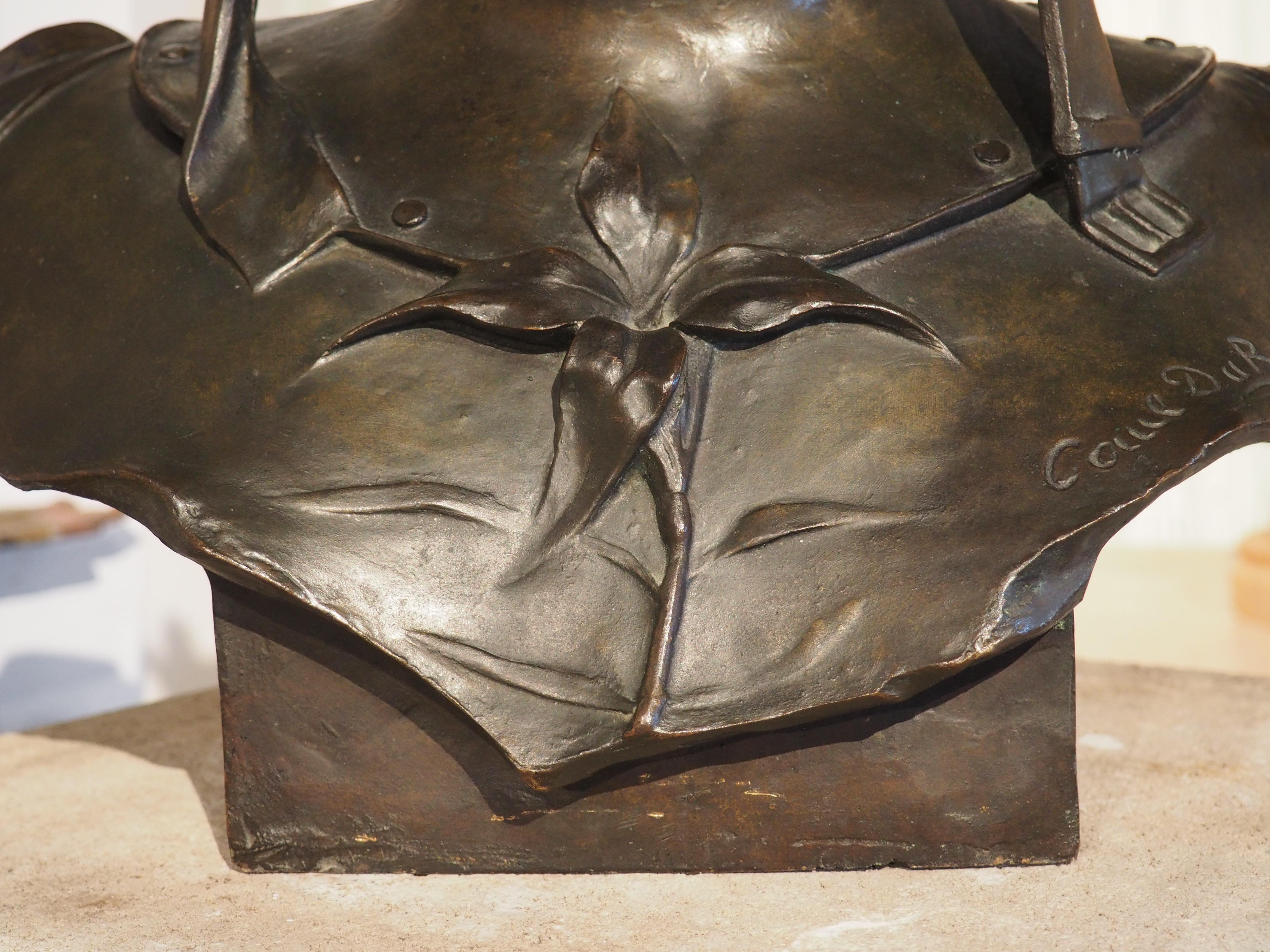 Buste d'un soldat en bronze patiné français du 19ème siècle 1