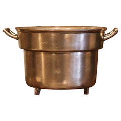 19th Century French Patinated Bronze Cache Pot Planter with Handles