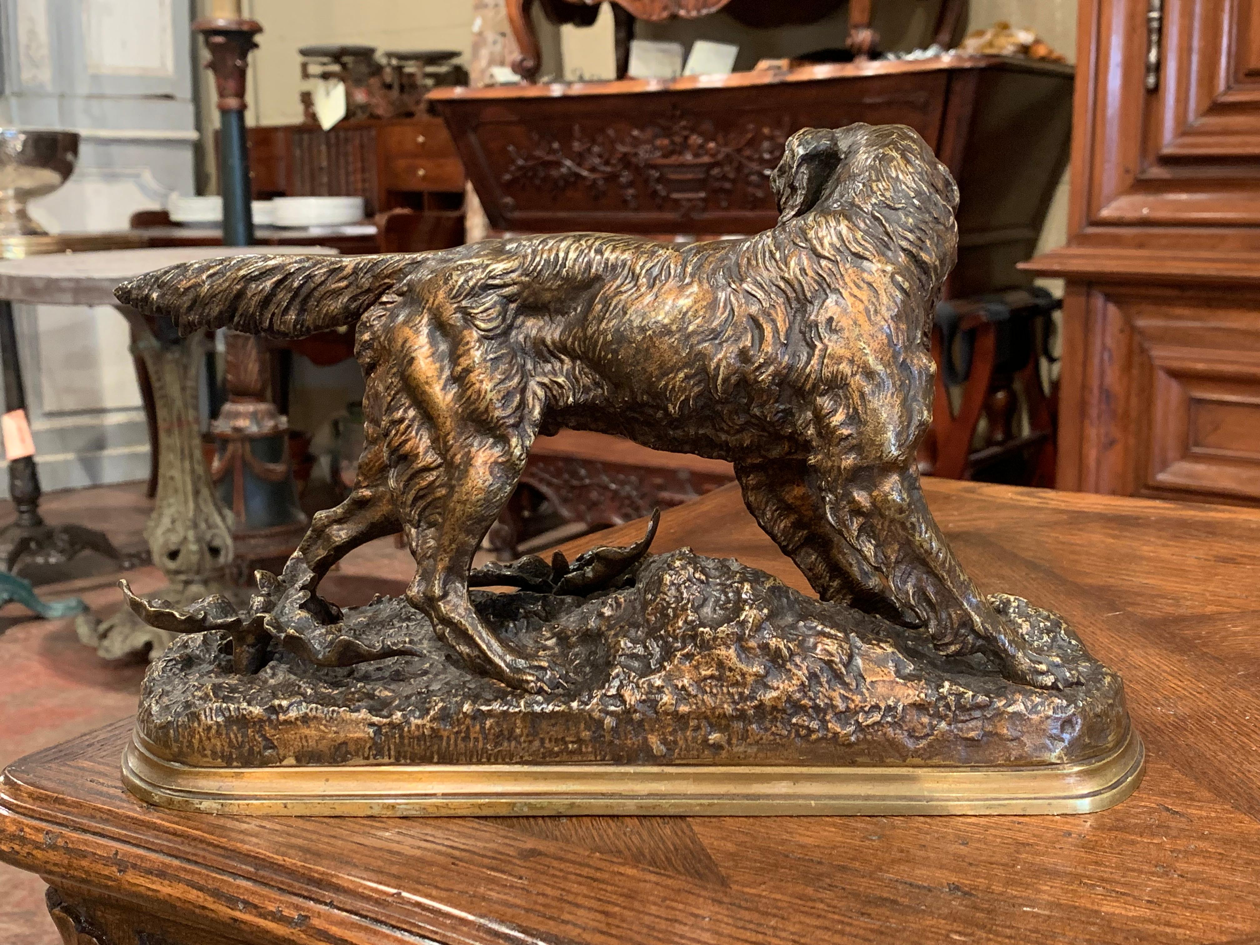 bronze dog sculpture