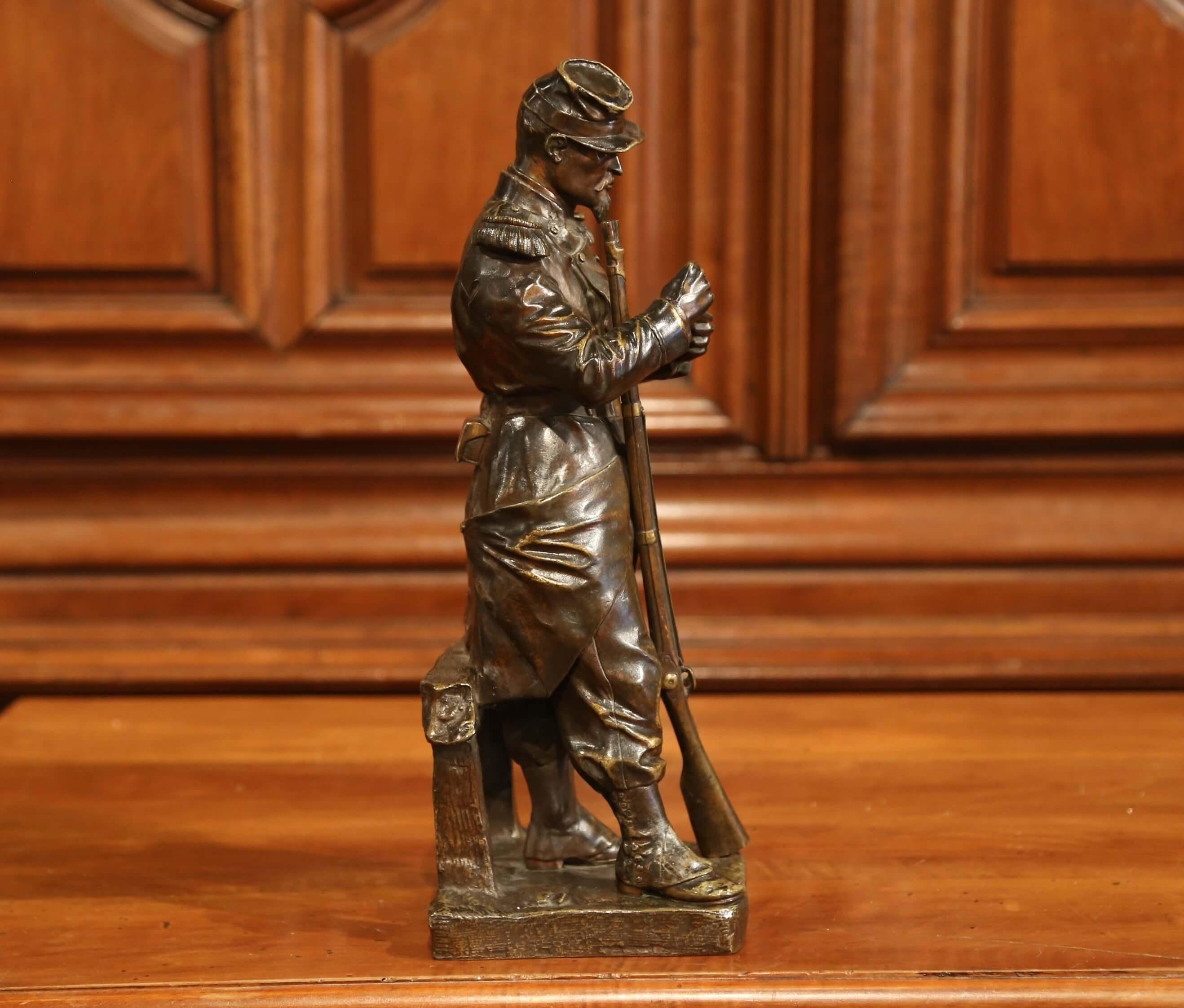 Bronzo Scultura in bronzo patinato francese del XIX secolo 