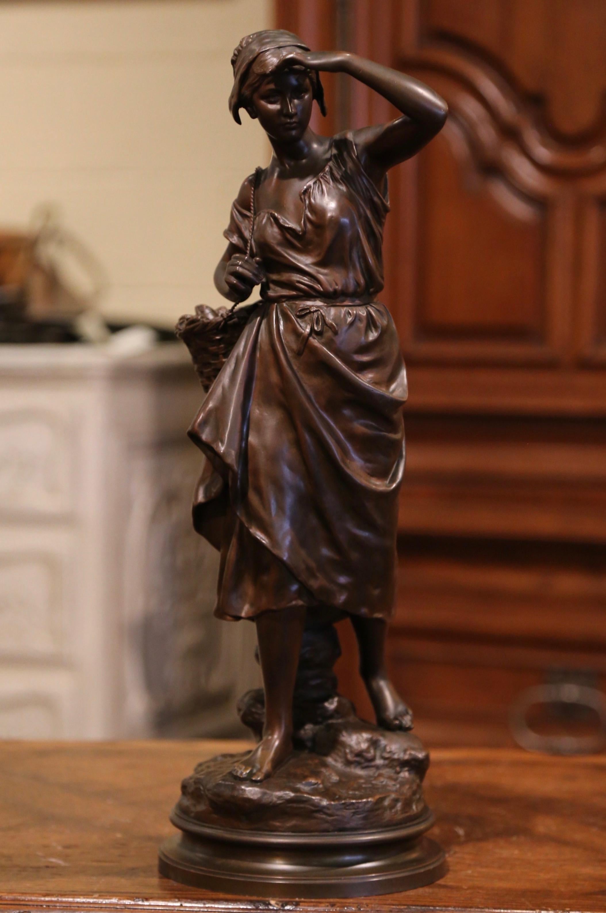 Hand-Crafted 19th Century French Patinated Bronze Sculpture 
